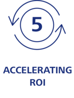 Icon showing the 5th advantage of the T1 system: Accelerating ROI