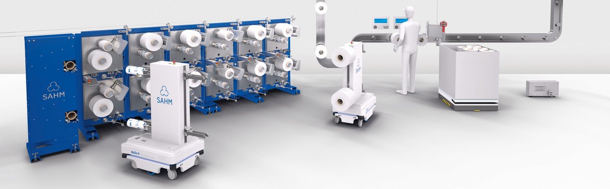 Overview of a complete machine concept consisting of tube depot, SAHM winding machine and SAHM BoDo II.